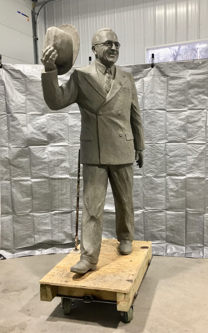 The larger-than-life clay rendering of President Truman