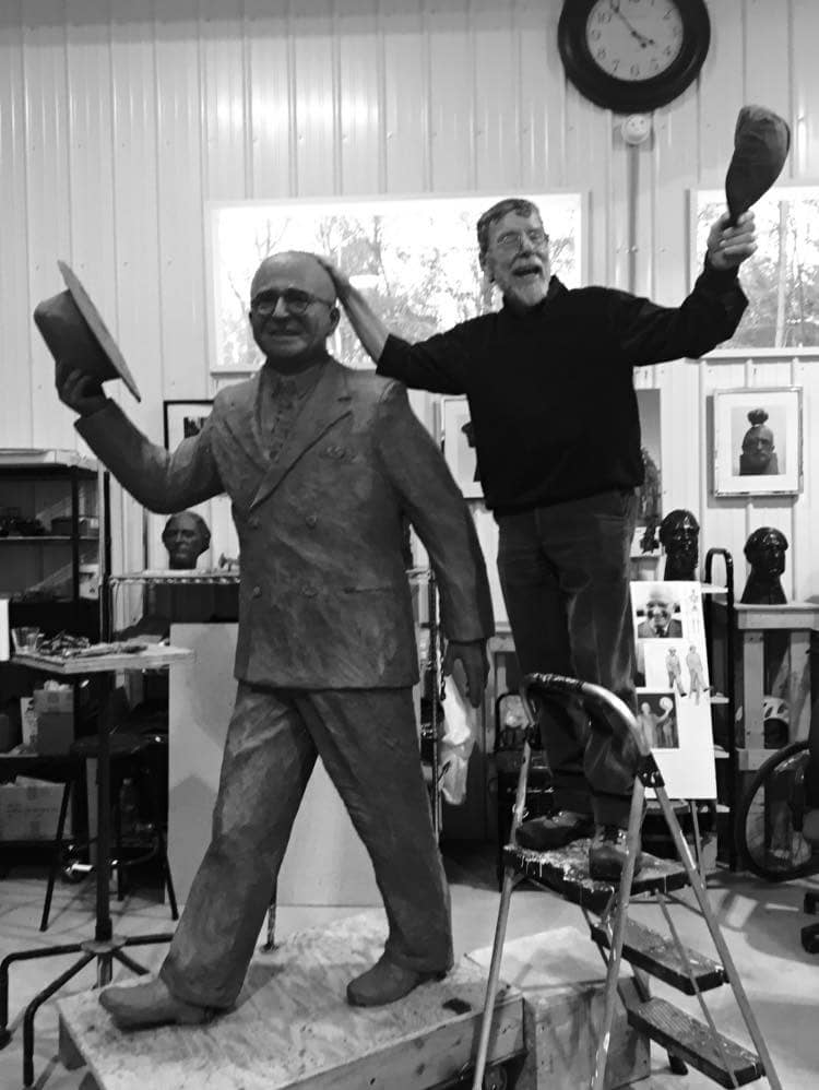 Dexter with the clay rendering of Truman