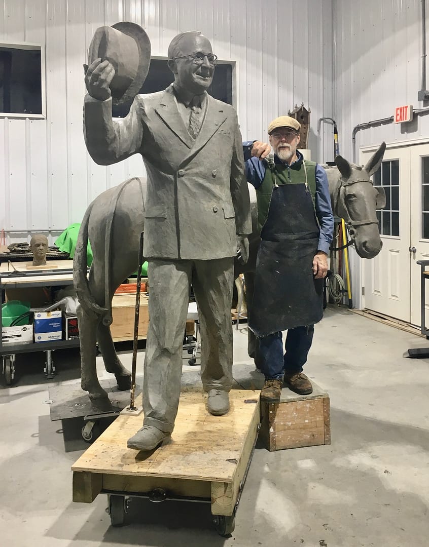 Dexter with the clay rendering of Truman